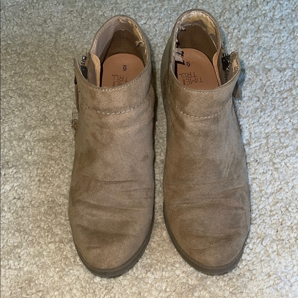 Time and Tru Tan Ankle Boots
